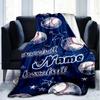 1PC Custom Name Baseball Stars outdooor Flannel blankets Throw Blanket All-Season Throw Gift Bedspread for Couch, Bed, Camping Holiday Birthda