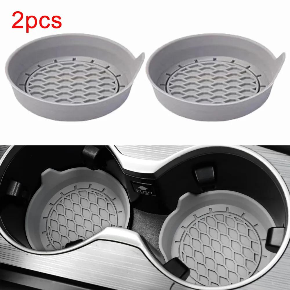 1/2pcs Silicone Non-slip Water Cup Pad Car Coaster Anti-skid Rubber Heat Resistance Cup Mat Auto Interior Accessories