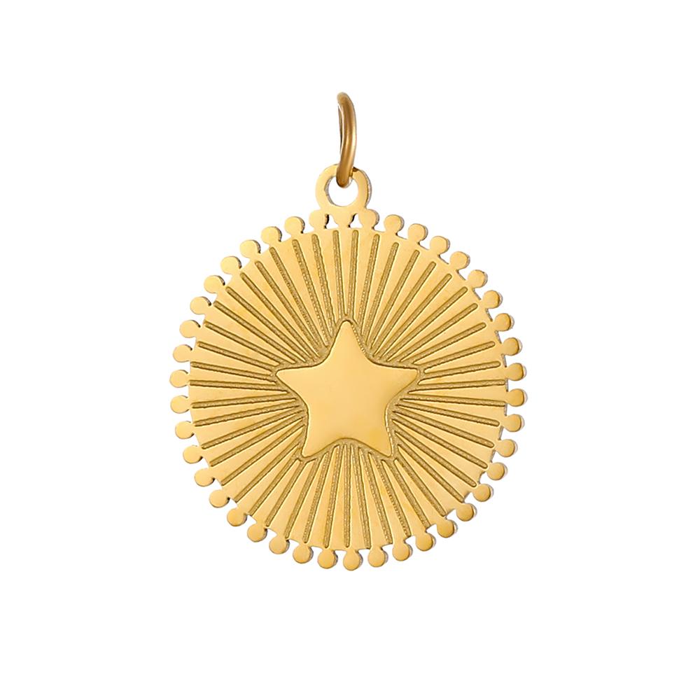 CARLIDANA Gold Plated Jewelry Laser Engraved Logo Tags Pendant Jewellery Oval Stainless Steel DIY Name Round Coin Disc Charm