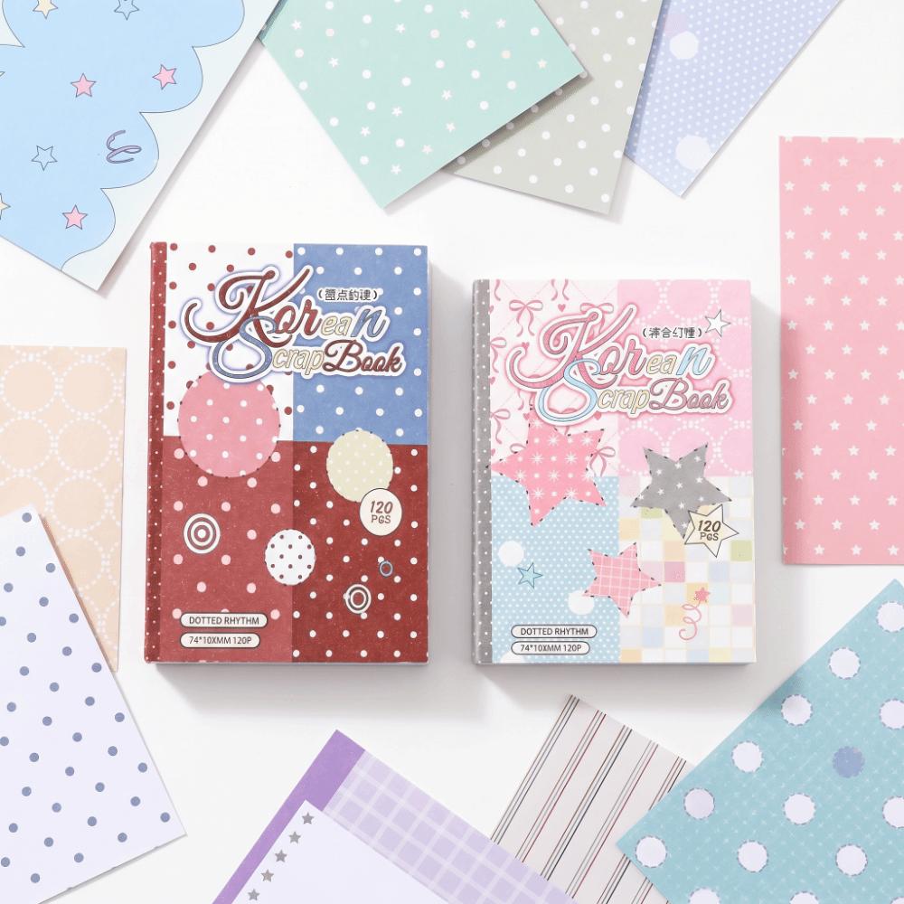 Kein Wiederholungs-Scrapbooking-Papier-Set Polka Dot DIY-Materialpapier Niedliche Memo-Notiz-Aufkleber Planer