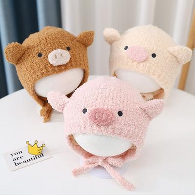 Autumn and Winter Cute Piggy Warm Men and Women Children Plush Hat Go Out Windproof Hat Baby Ear Hat Baby Hat