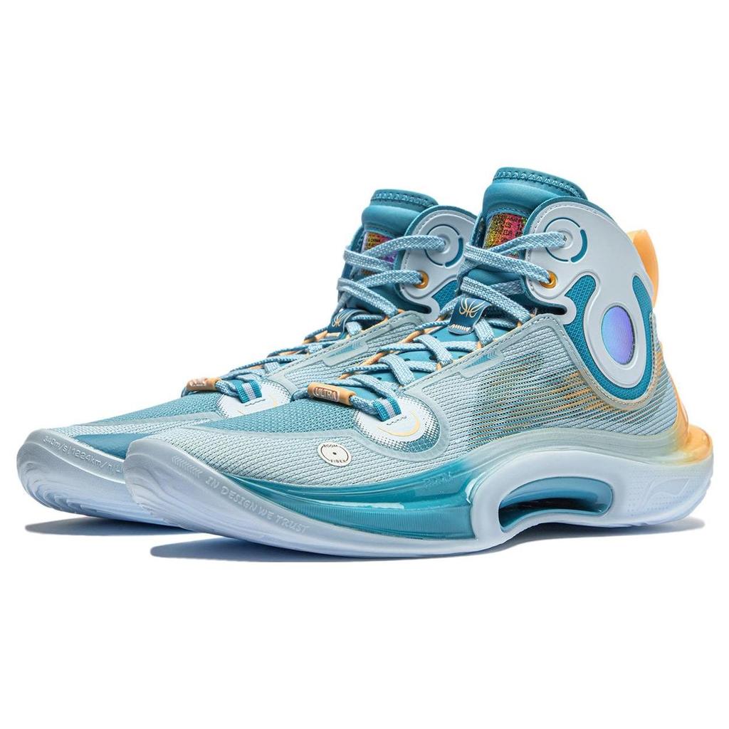 LiNing Sonic Ultra High Rebound Shock Absorption High Top Basketball Shoes Men Basketball Shoes Blue ABAT019-7
