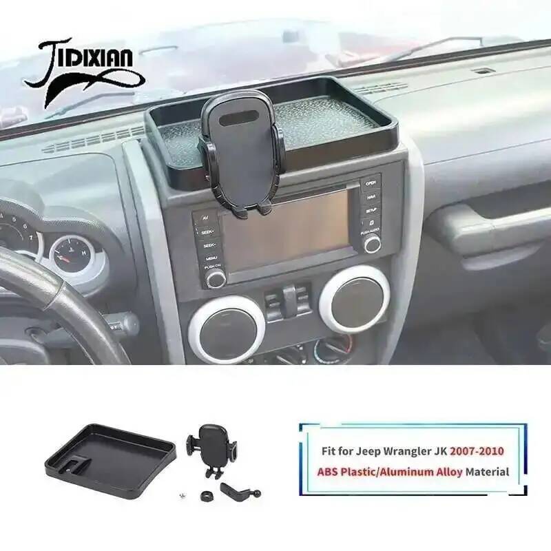 JIDIXIAN fit for Jeep Wrangler JK 2007 2008 2009 2010 Car Interior Center Console Phone Holder Storage Box Accessories