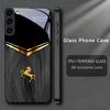 Golden Stallion Black Phone Case For Samsung Galaxy S26 Ultra S25 Edge S24 FE S23 Plus S22 S21 S20 S22 25 24 Glass Back Cover
