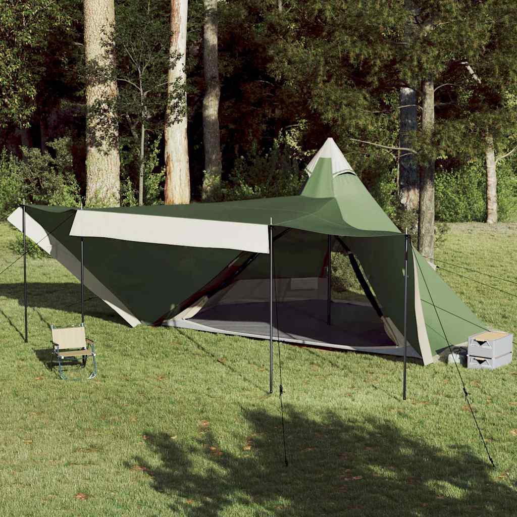 Vidaxl Tipi Family Tent, 6-Person, Green, Waterproof