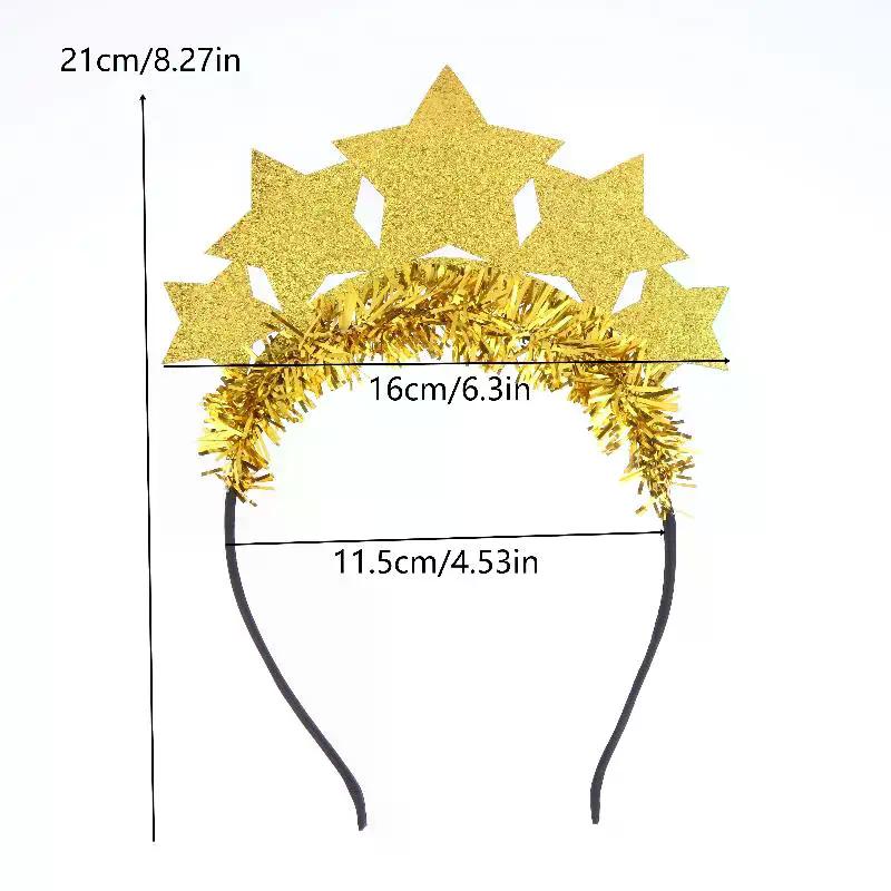 Christmas New Year Party Headband Glitter Star Hair Hoop Hair Accessories Carnival Tinsel Hair Bands Decoration