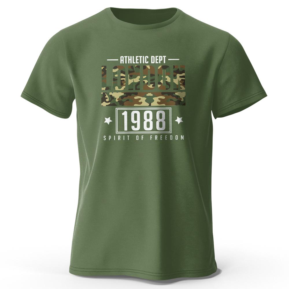 London Rthletic Dept 1988 Printed Men's Fashion T Shirt Oversized Short Sleeve Tees for Summer