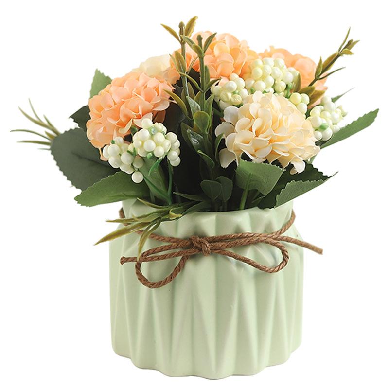 Simulated Embroidered Ball Artificial Flower Potted Plant Decoration Restaurant Tabletop Home Floral Atmosphere Decoration