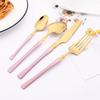 24Pcs Gold Tableware Sets Stainless Steel Cutlery Knife Tea Fork Coffee Spoon Flatware Dishwasher Safe Dinner Kitchen Dinnerware