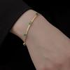 Ramos Vergoldete Glänzende Quadratische Zirkonia Fischgrätenkette Choker Halskette Grüne Klare Zirkonstein Kurze Kette Halskette