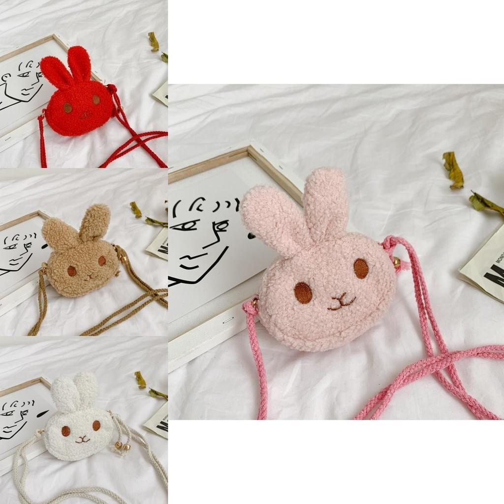 Adorable Cartoon Bunny Plush Bag For Toddlers Cute Shoulder Snack Bag