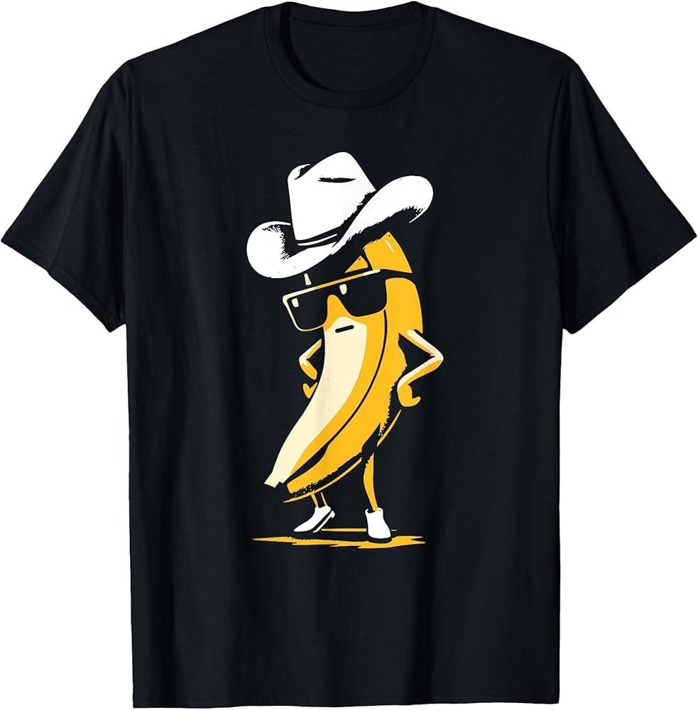 

Banana Cowboy Cowgirl Country Western Novelty Funny Banana TShirt Unisex T-Shirt XXXXL
