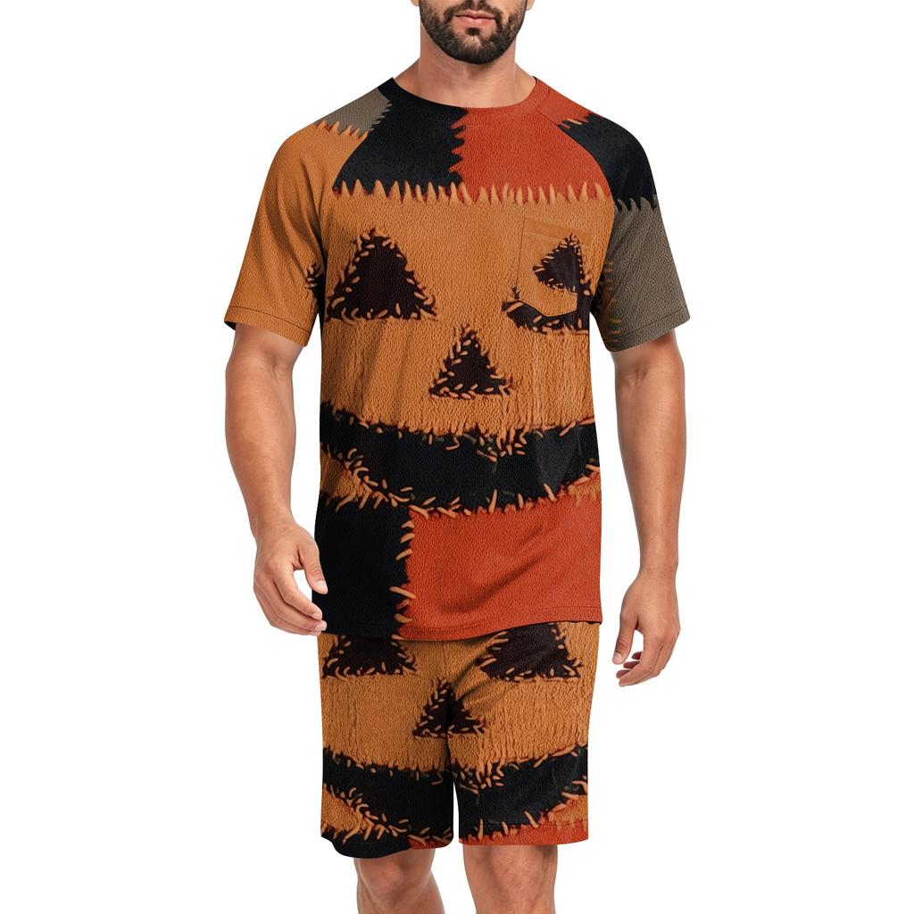 Men's Halloween Loungewear Pajama Set, Comfortable Sleepwear for Holiday Relaxation