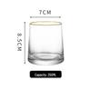 Etravel Trapezoidal Gold Rim Glass Mouthwash Cup Set (5-Pack)