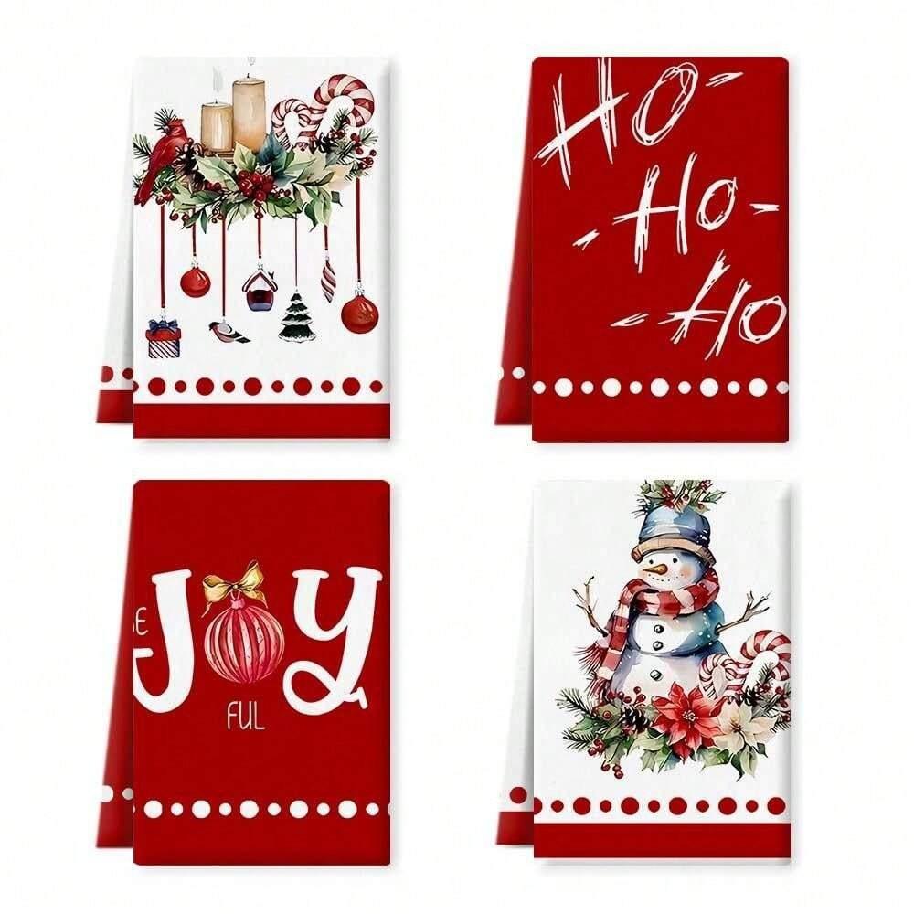 1pc/2pc/4pc/pack Christmas Scrub Sponge Creative Kitchen Dish Cloth Festive Cleaning Decor for Home & Table Kitchen Dish Towel Xmas Cleaning Supplies