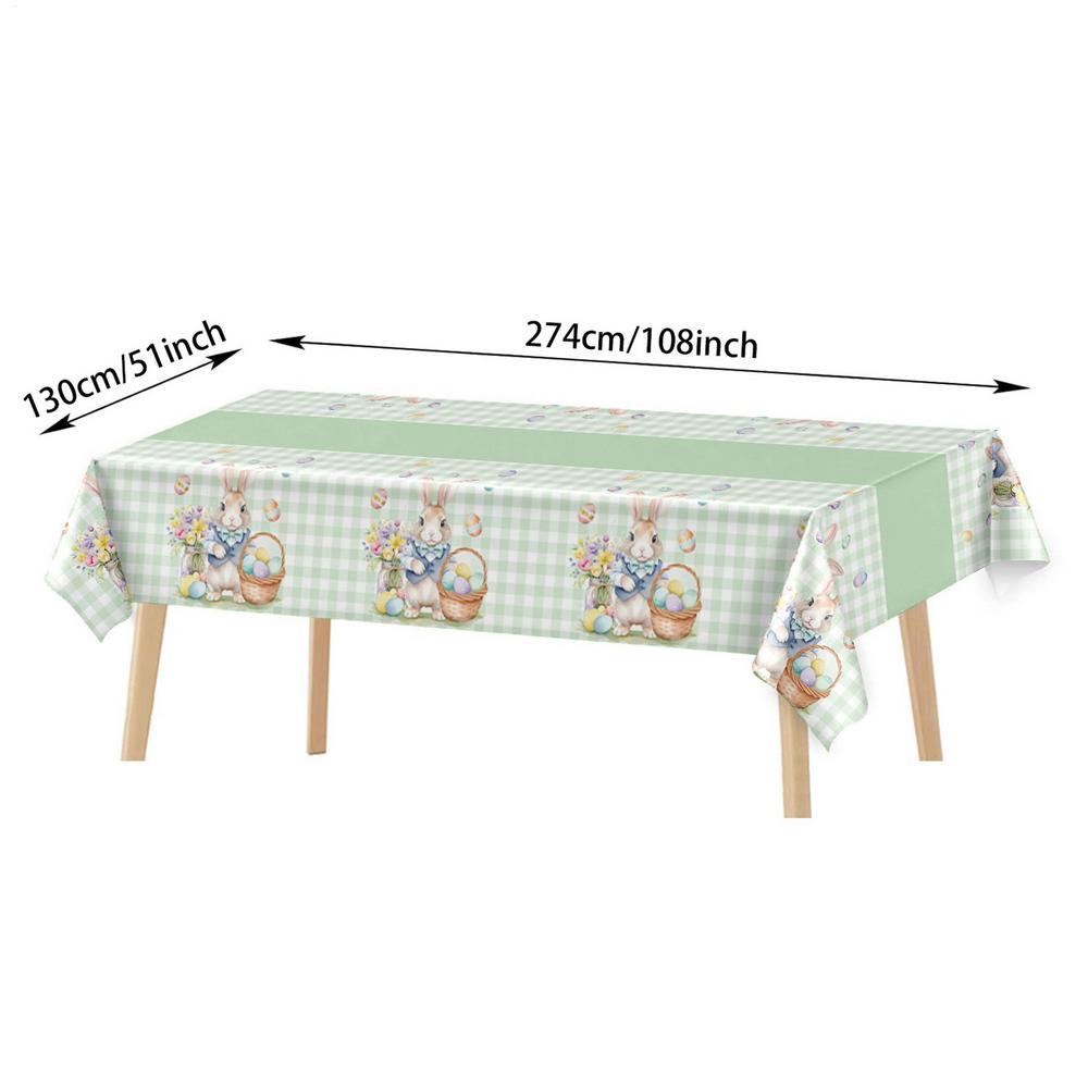 

Easter Holiday Tablecloth Waterproof Rectangle Table Cover Decor Spring Party Dining Decorations for Kitchen Restaurant Picnic