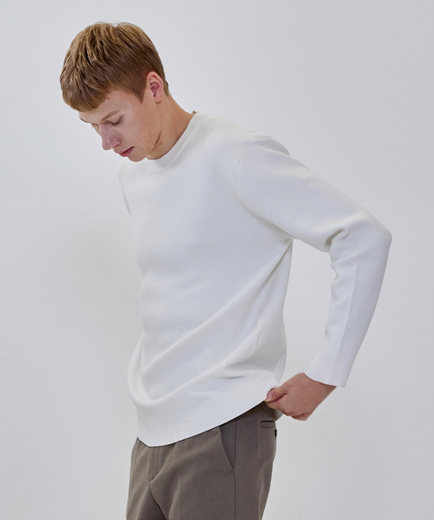 Adhoc Men S Waffle Crewneck Knit (Ivory) Ivory/110