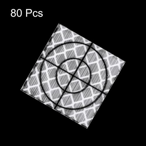 uxcell 80 Sheets of Survey Reflector Sheets, 30x30mm, Self-Adhesive Reflective Tape for Surveying Target Marks, White, for Total Stations