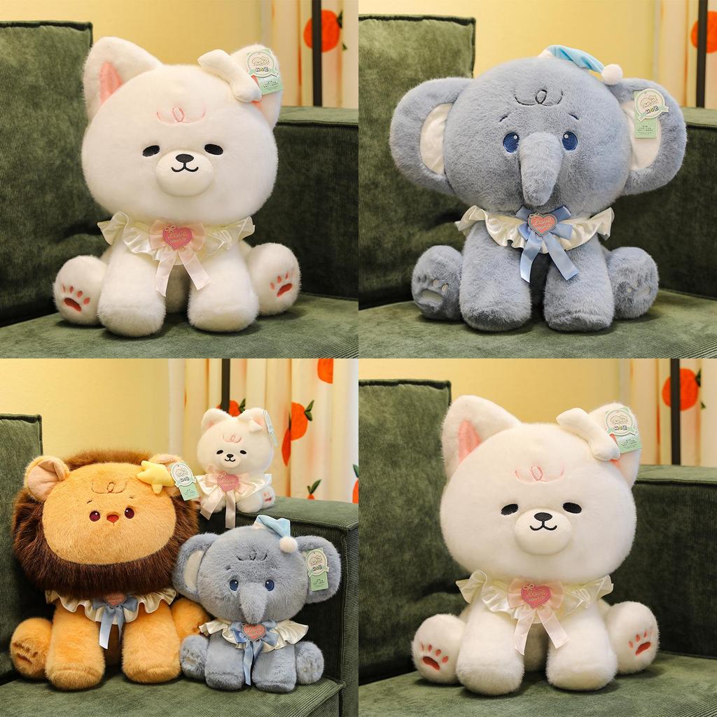 Dog Elephant Lion Plush Animal Toy With Pp Cotton Filling For Childrens Birthday Gift