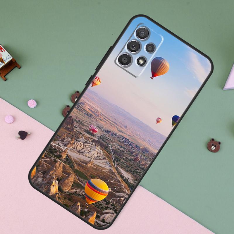 Hot Air Balloon Travel Mountain For Samsung Galaxy A26 A56 A36 A16 A22 A32 A52 A54 A14 A55 A35 A15 A53 A33 A13 A05 A06 Case