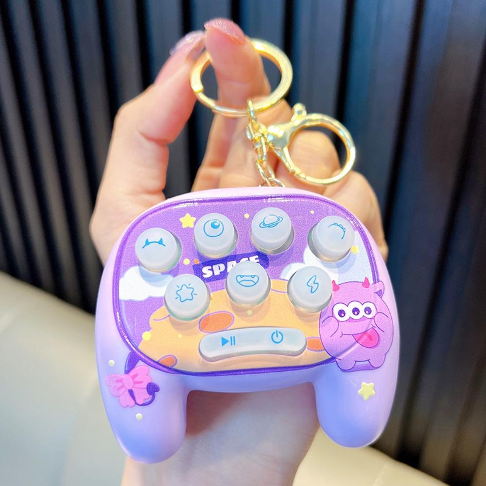 Squeak Toy Cartoon Keychain Stress Relief Gopher Game Machine Keychain Mini Bag Pendant  Small Gift