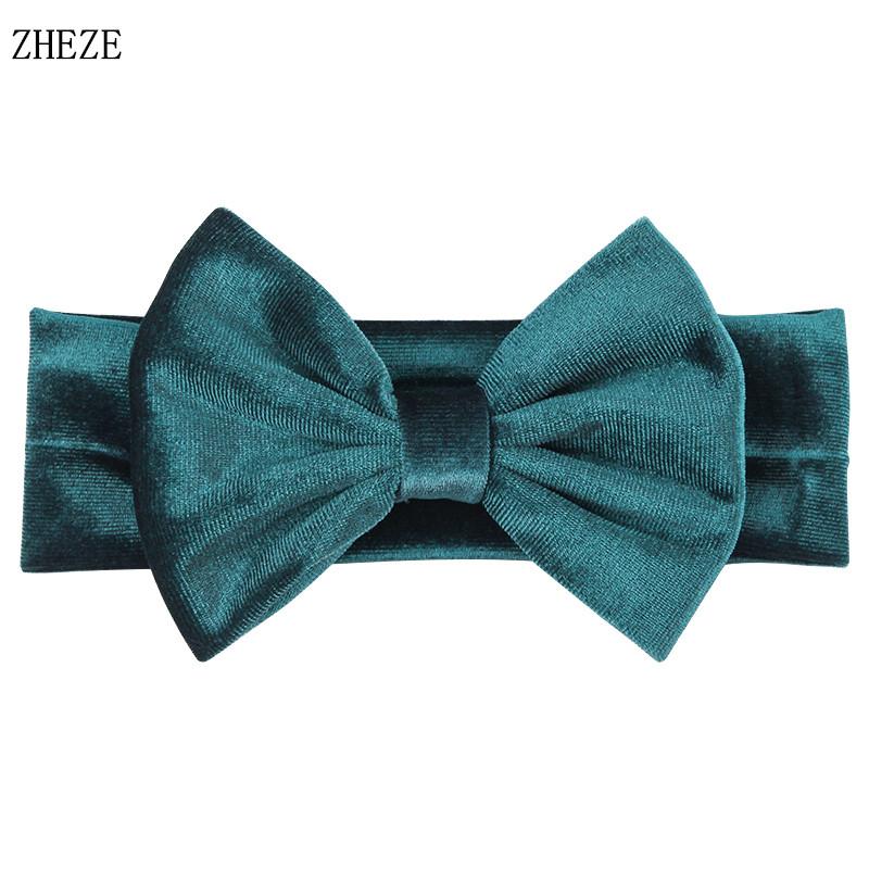 Baby Soft 5" Hair Bow Headband Kids Girls Velvet Headwrap Turband Toddler Photo Pro DIY Hair Accessories