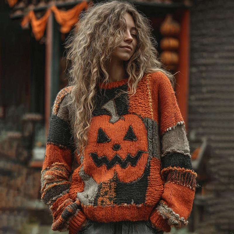 Sudadera con Estampado Gráfico 3D para Mujer, Halloween, Cuello Redondo, Manga Larga, Holgada, para Fiesta Navideña, Uso Diario Casual