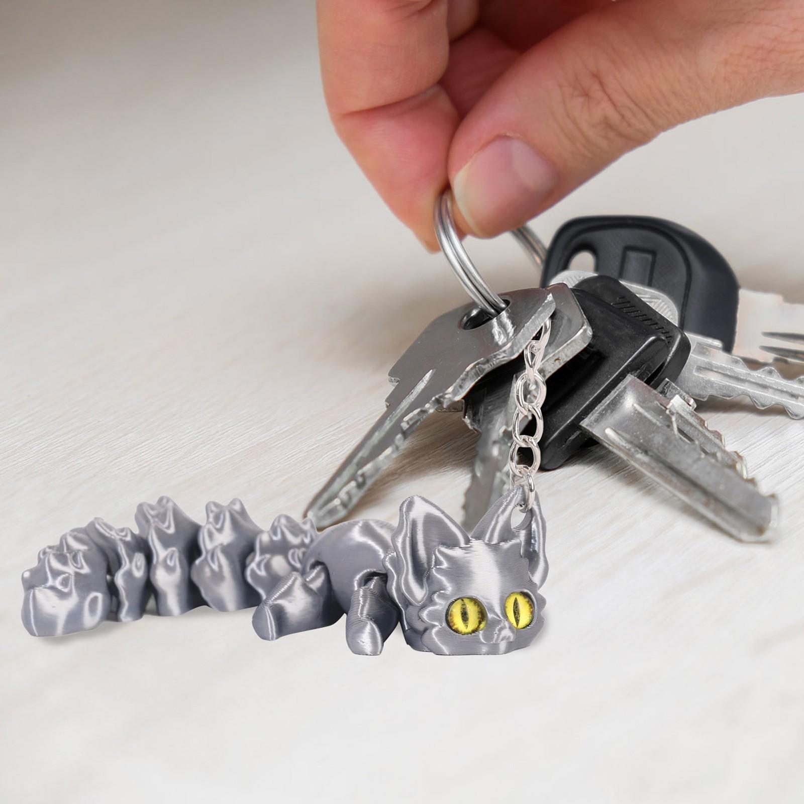 

Подвеска-брелок с подвижным хвостом, напечатанная на 3D-принтере, креативные украшения, подвесное украшение, украшения One Size серебряный