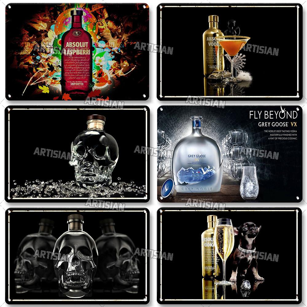 Wodka-Metallschilder, Dekoteller, Wein-Metallschild, Retro-Metallposter, Alkohol-Wandteller, Heimbar, Studio, Industrie-Dekor