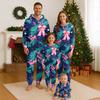 Christmas Print Family Matching Hooded Long Sleeved Zippered Jumpsuit Set