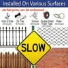 2D Flat, 1pc, "SLOW" Aluminum Warning Sign, Heavy Duty Weatherproof Metal Plaque, Slow Down Traffic Control Sign for Driveway, Street, Neighborhood