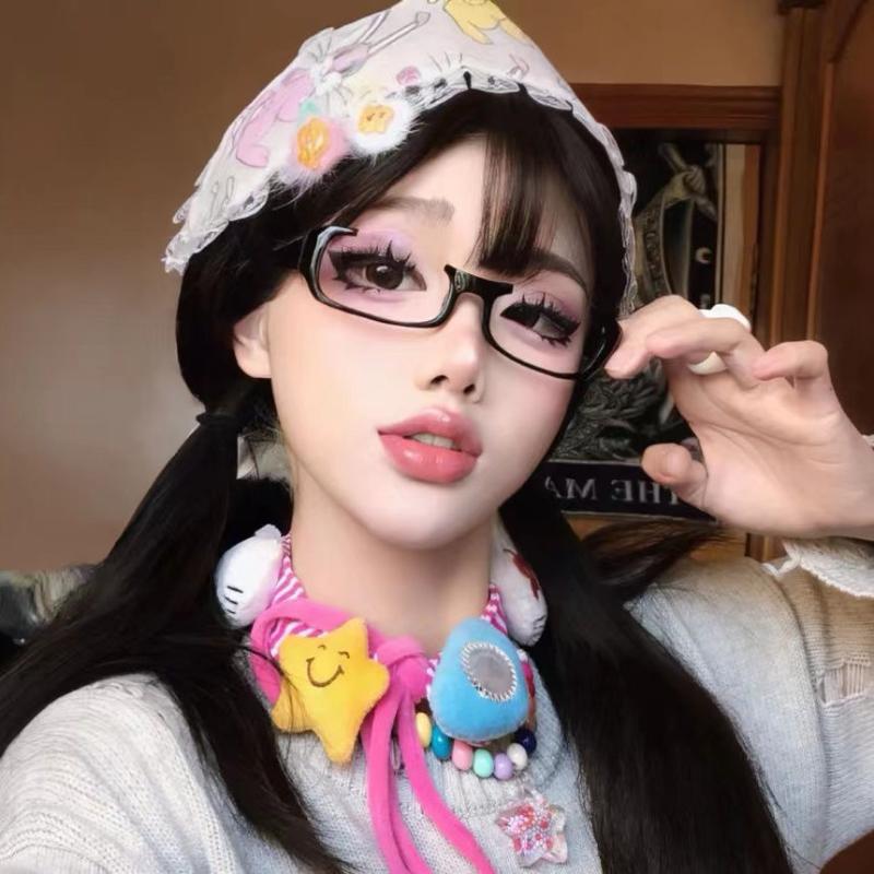 Y2K Crying Tears Half Frame Glasses For Men Women Spice Girl Anime Cosplay Hip Hop Funny Retro Eyeglass Subculture Accessory