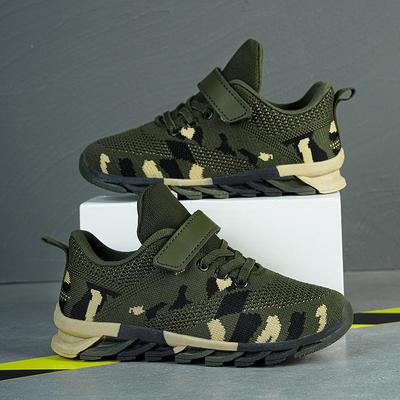 Klassenkameraden Sommerlager Militärtraining Tarnschuhe Frühjahr 2025 neue fliegende gewebte atmungsaktive Laufschuhe Kindersportschuhe