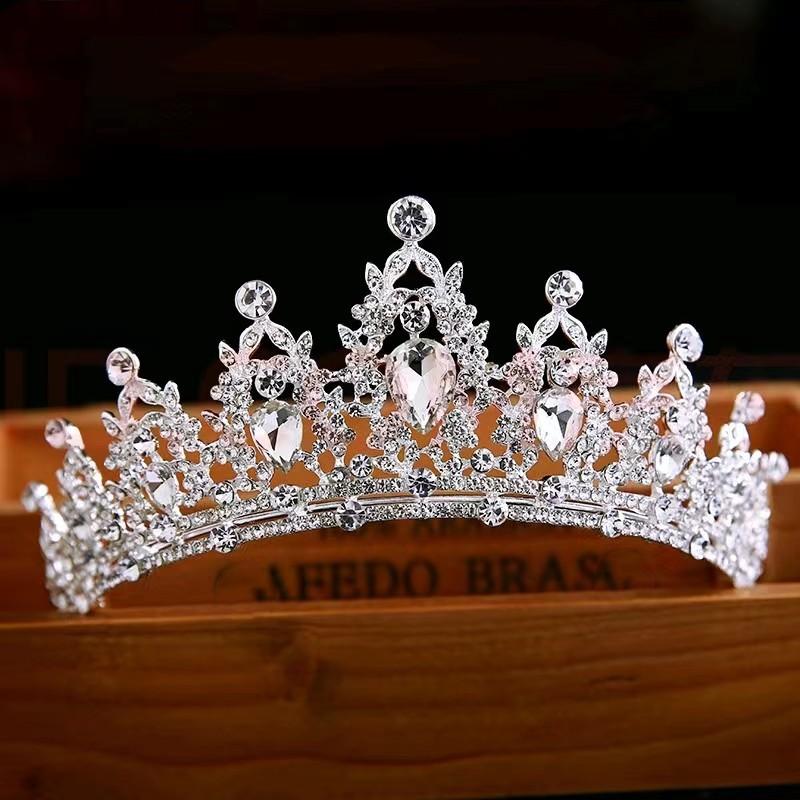 High-End Crown Headgear Princess Children'S Light Luxury Crystal Crown Birthday Gift Girls Stage Performance Crown Hair Accessories
