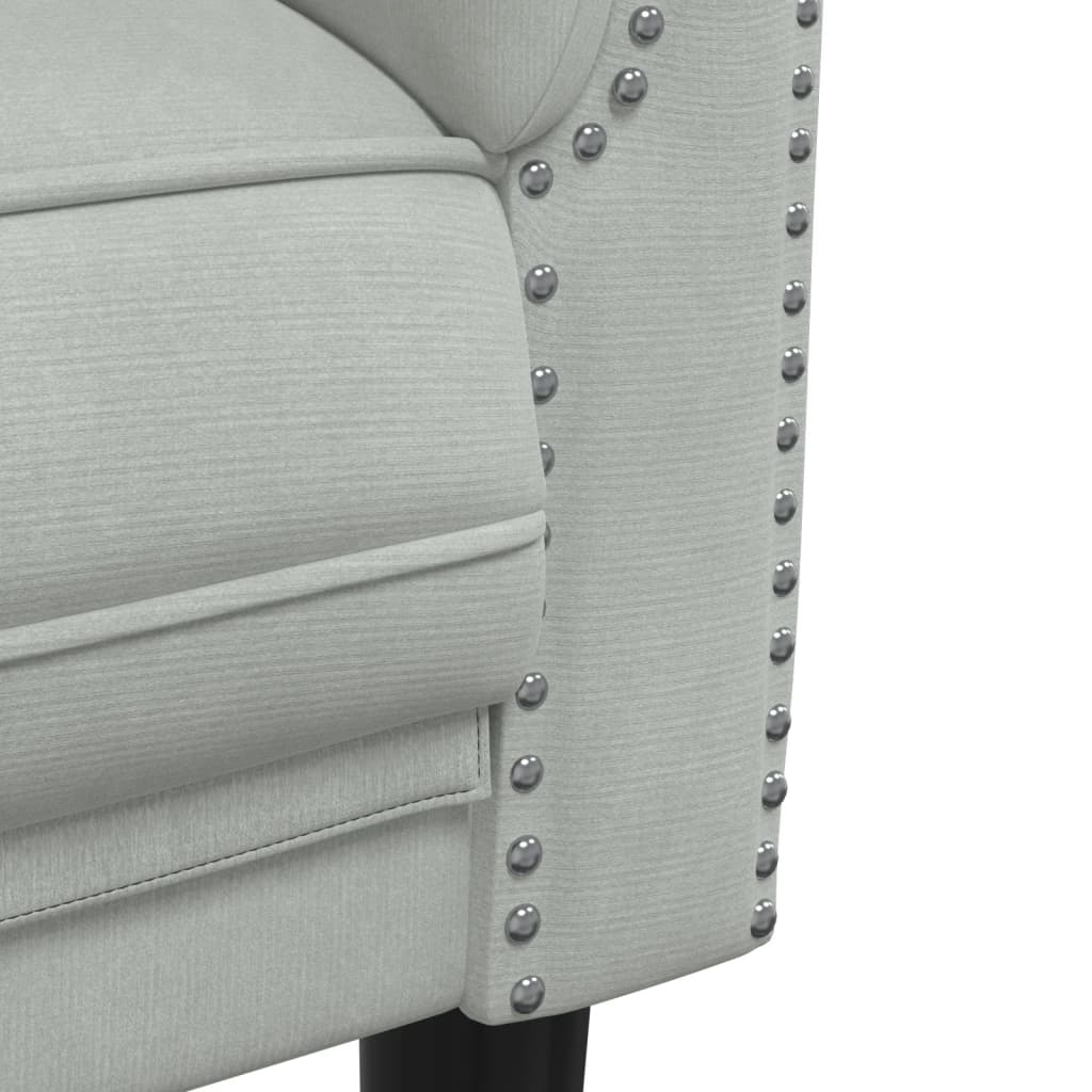 3 Piece Sofa Set Light Grey Velvet