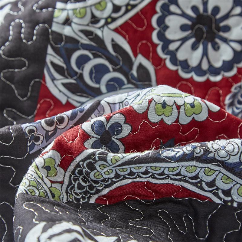 Двустороннее стеганое покрывало из хлопка — фото 6