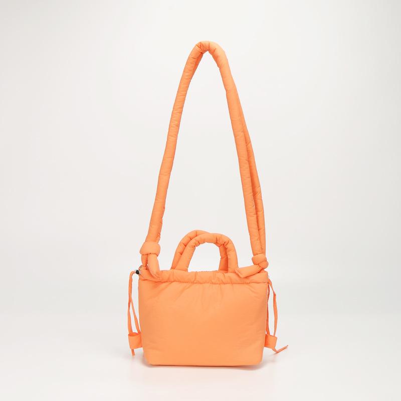 Sacco in piuma Borsa in cotone da donna Zaino piccolo in tessuto di nylon Borsa a mano imbottita in cotone casual Borsa a tracolla messenger a doppio uso leggera