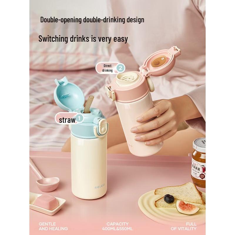 RELEA KEEPER 550ML Double Drink Stainless Steel Insulated Bottle