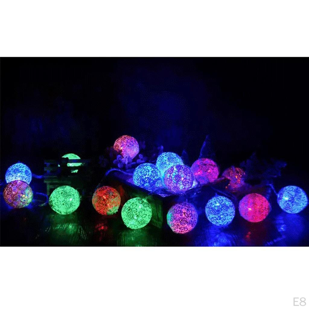 10/20 LED Lace Balls Shaped Christmas Battery Operated Fairy Bulbs Lots Home Festival