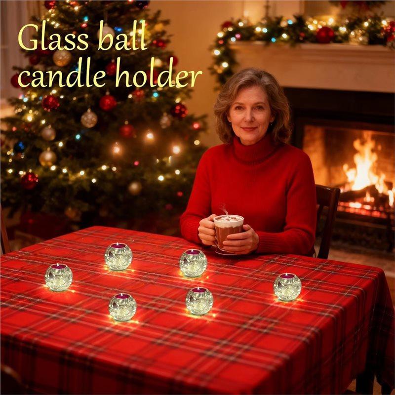 Portacandele Tealight di Tendenza 2025 Vetro Traslucido Portacandele Galleggiante Natale Calore per Festa Albero Matrimonio Interno Esterno