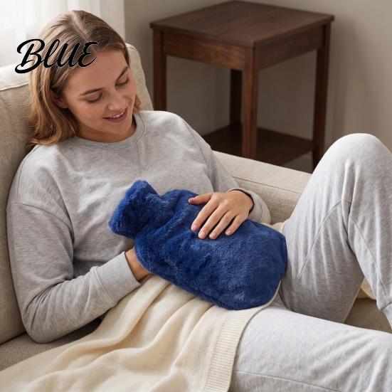 Durable Heat Pack PVC Hot Water Bottle with Plush Cover, 1000/2000ML Leakproof Bag, Leak Proof Bag Cold Compress Pouch for Shoulder, Back, Hand, Legs,