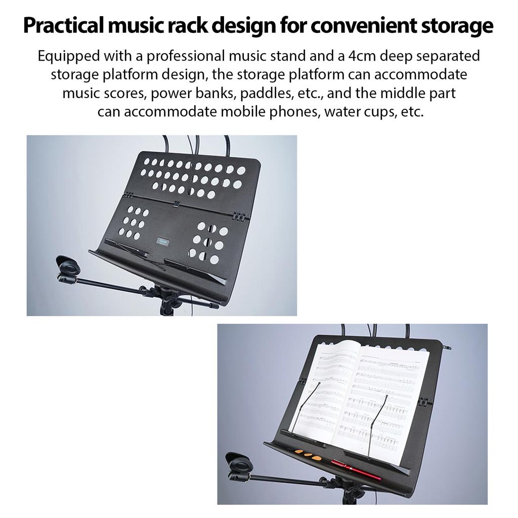 GUITTO GMS-01 Portabelt Notställ Avtagbart Multifunktionellt Livestreaming Mikrofonstativ för