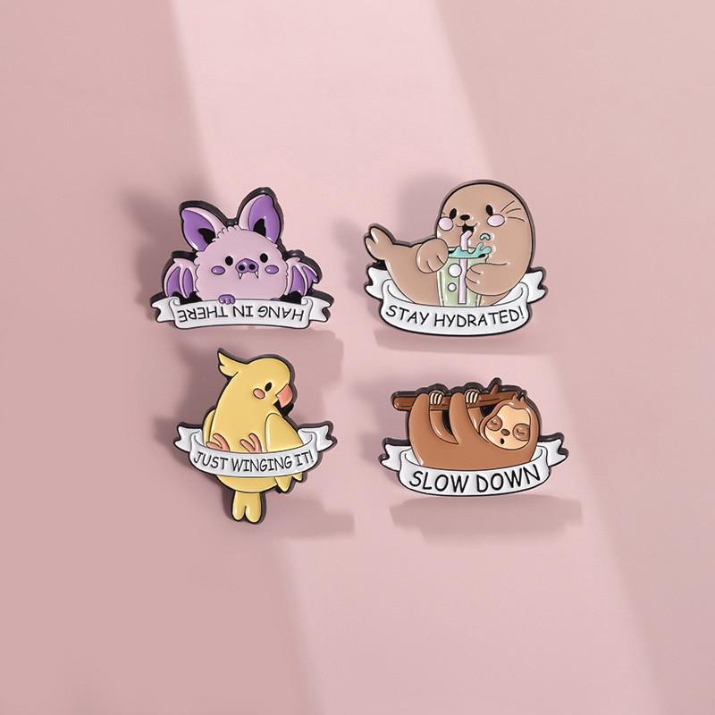 Colorful Unique And Animal Brooch Featuring Sloth Otter Chicken Parrot For Fashion Individuals Forward