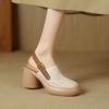 Sommer-Sandalen mit offenem Rücken für Damen mit dicker Sohle und runder Spitze aus Superfiber-Material für Freizeit
