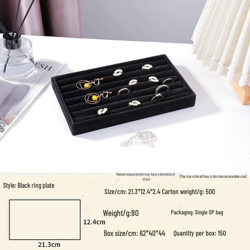 Velvet Jewelry Box – Ring and Earring Tray with Bracelet Compartment