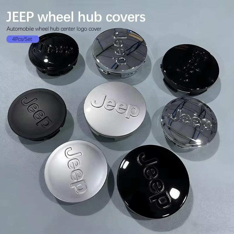 4Pcs Car Emblem Wheel Hub Center Cover Car Accessories For Jeep Renegade Compass Grand Cherokee Wrangler jk Gladiator Patriot