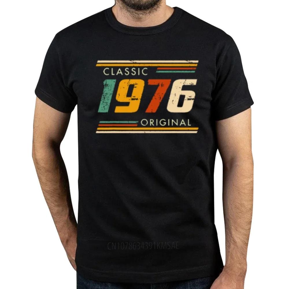 Lustiges Klassisches 1976 Original T-Shirt Sommer Baumwoll-T-Shirt Streetwear Kurzarm Geburtstagsgeschenke T-Shirt Herren Kleidung T-Shirts