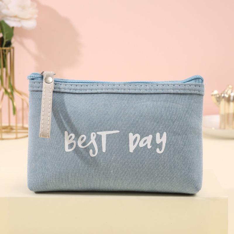 Compact Multi-functional Canvas Cosmetic Bag & Pencil Case for Women and Students