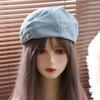Y2K Love Heart Beret Korean Style Painter Hat Sweet Denim Octagonal Hat  Travel
