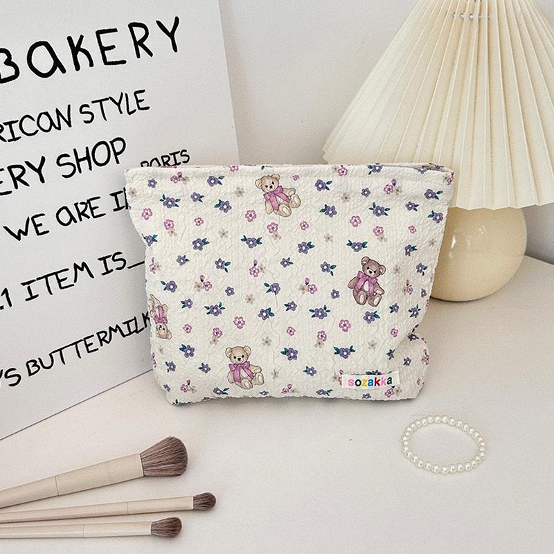 Cute Little Bear Rabbit Makeup Bag Portable Women Storage Bag Travel Large Capacity Cosmetic Organizer Pouch